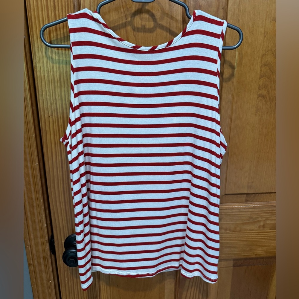 Green Envelope striped tie-back tank- size medium